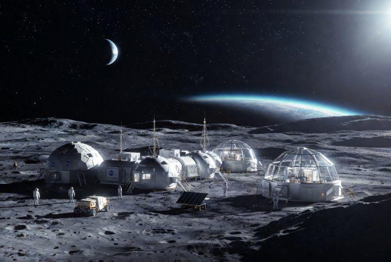 Base lunaire NASA programme Artemis pôle Sud Lune 2032 construction phases