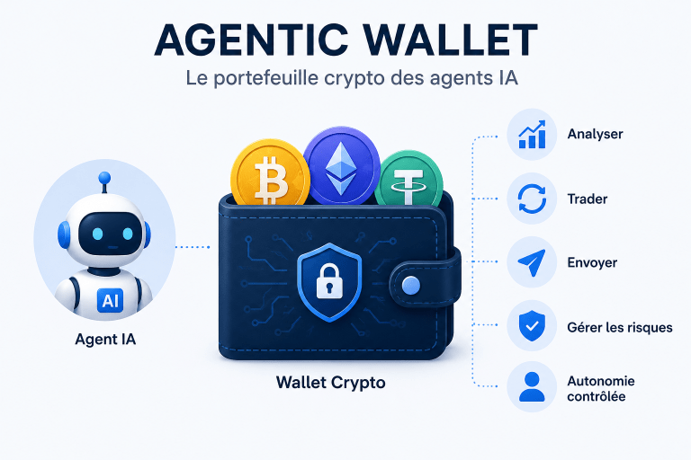 Agentic Wallet permettant à un agent IA de gérer un portefeuille crypto