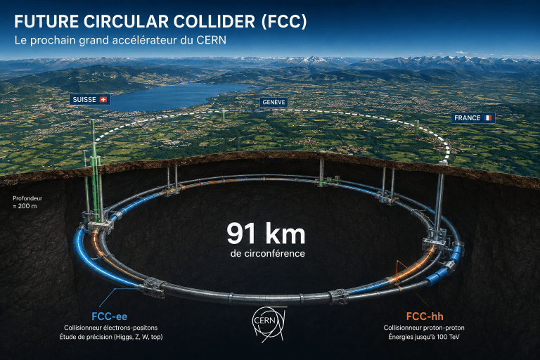 Future Circular Collider de 91 kilomètres sous Genève et la France