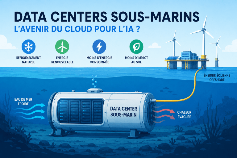 Data center sous-marin pour le refroidissement et le calcul de l'IA