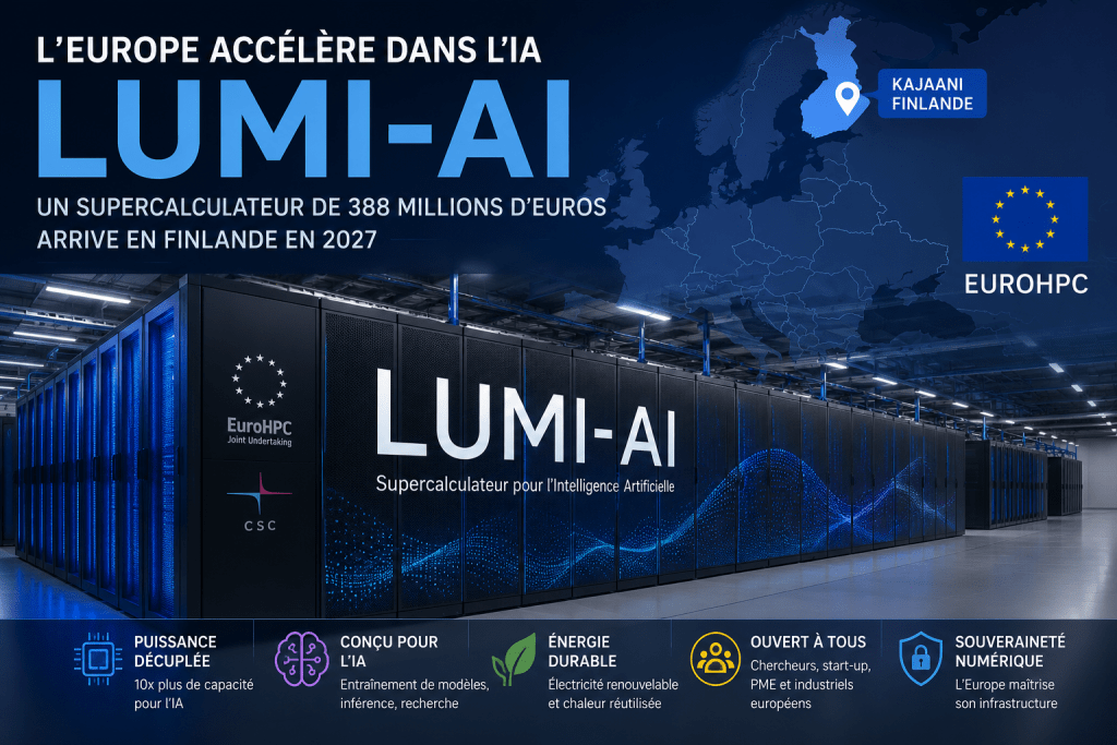 Supercalculateur LUMI-AI dédié à l’intelligence artificielle en Europe