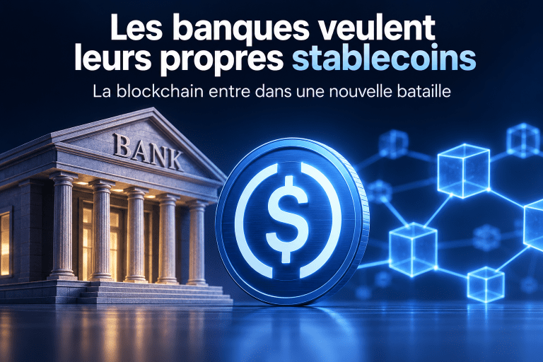 Illustration des banques développant leurs propres stablecoins sur la blockchain