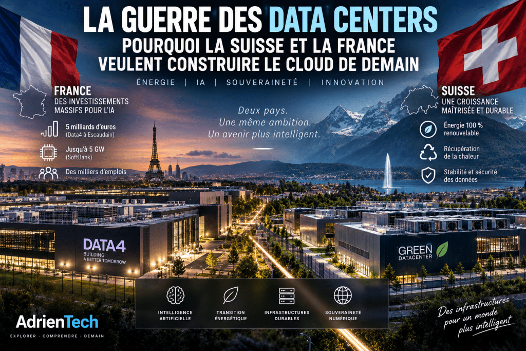 Data centers et intelligence artificielle en France et en Suisse