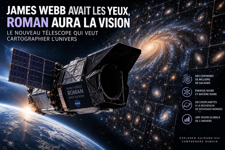 Télescope spatial Nancy Grace Roman observant l'Univers