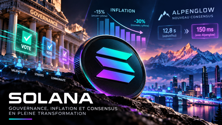 Solana : gouvernance, inflation du SOL et consensus Alpenglow en 2026